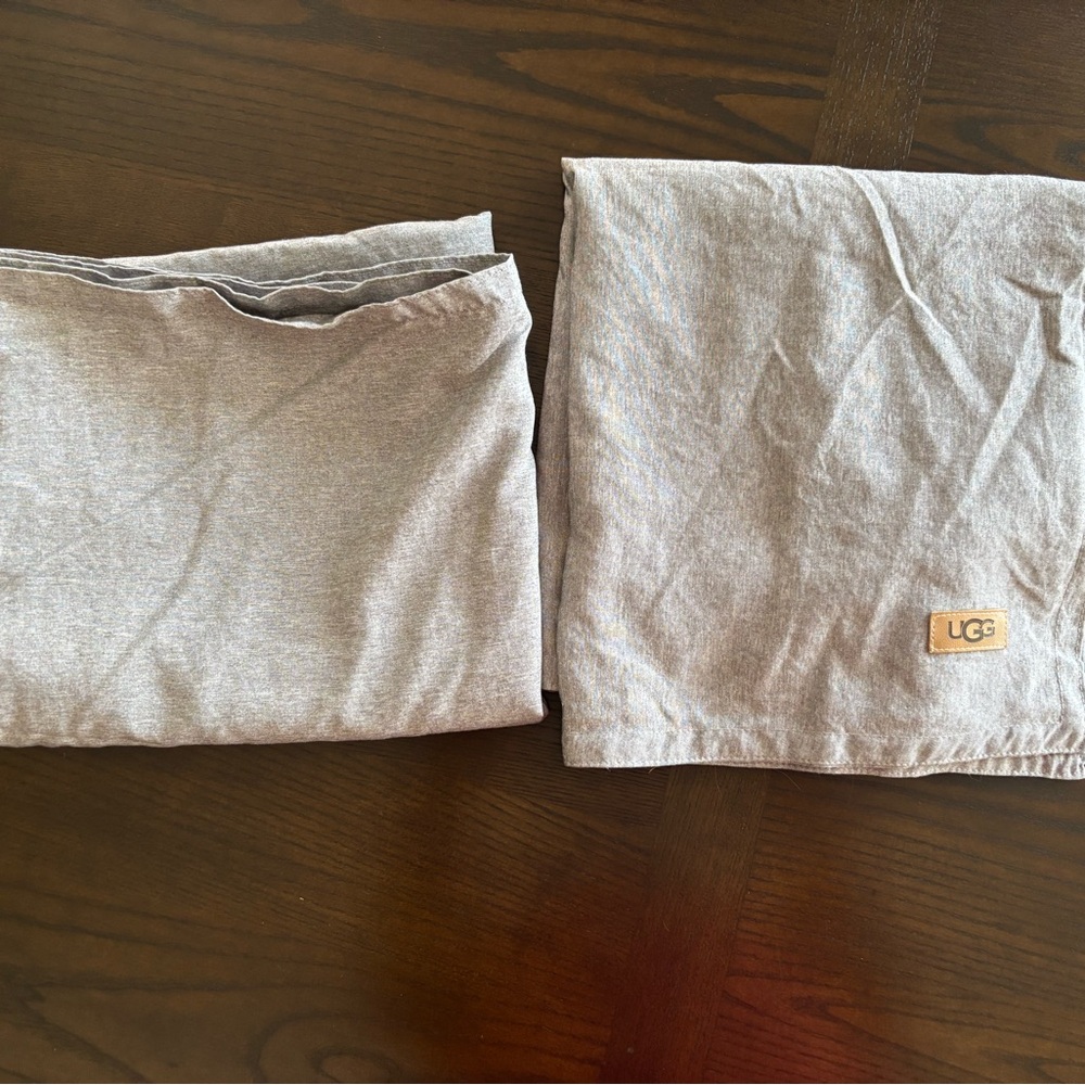 UGG Pillow Shams Set King Lightweight Gray